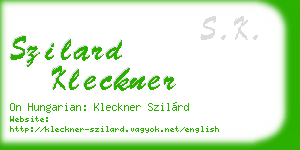 szilard kleckner business card